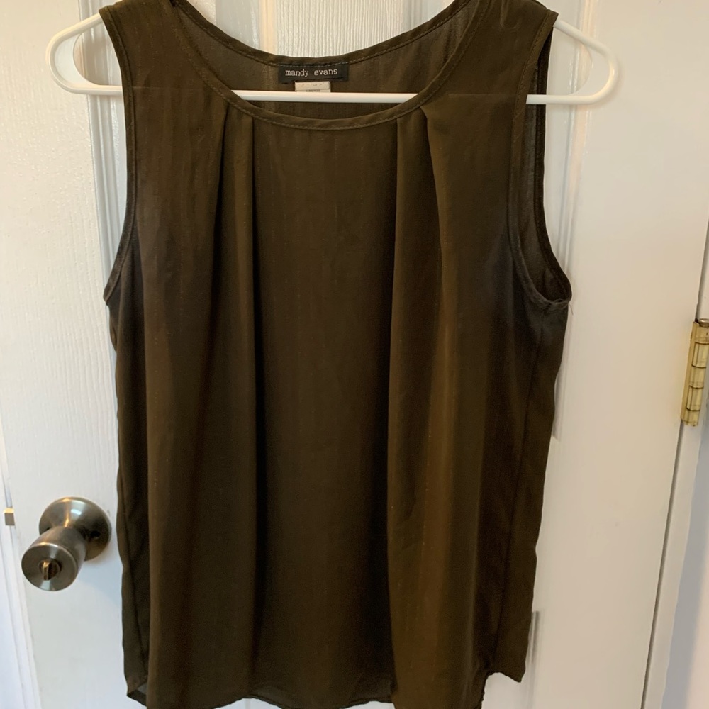 Olive green tank top in a size medium.